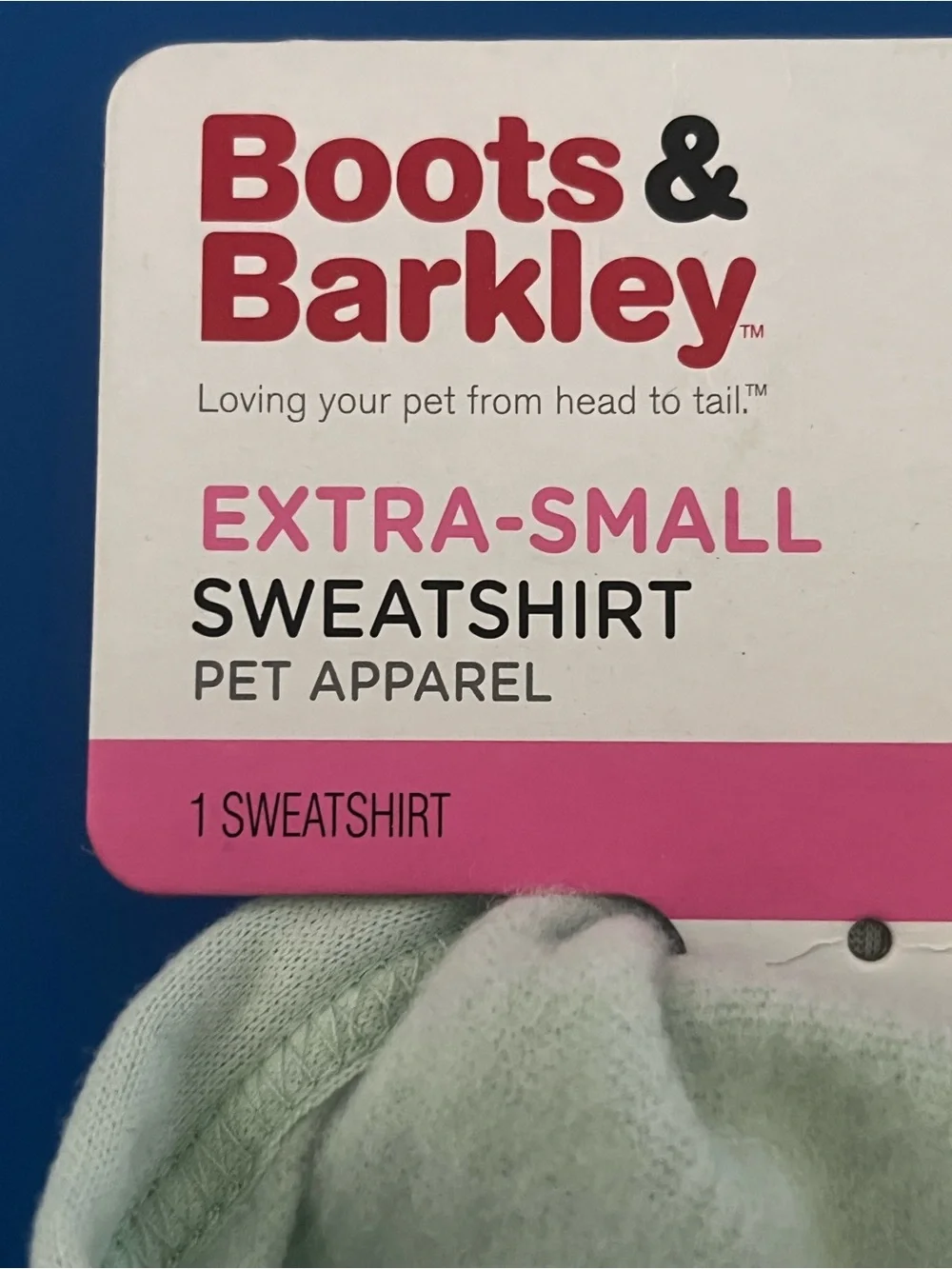 Boots & Barkley Pink and Red Extra-Small Sweatshirt Pet Apparel